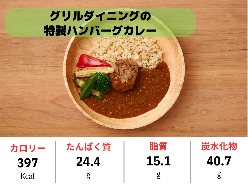 グリルダイニングの特製ハンバーグカレー